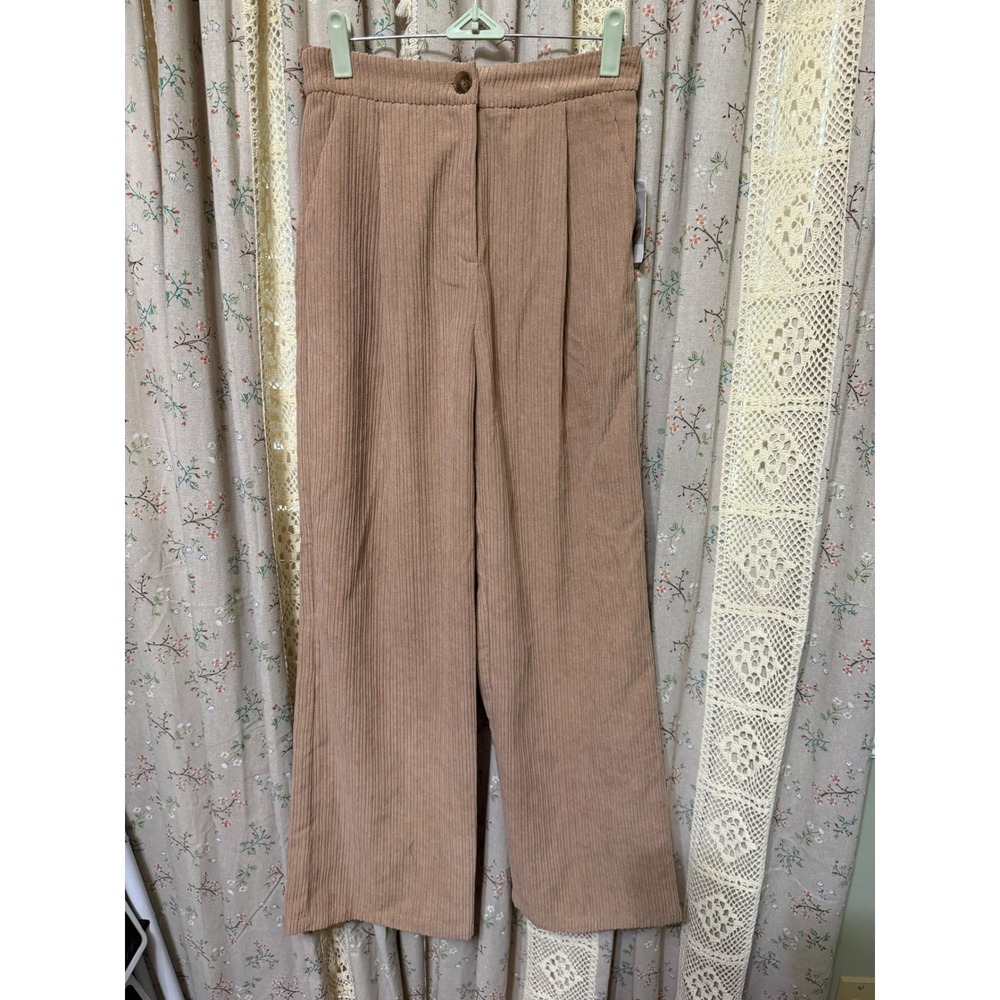 And Now This Corduroy Wide Leg Pleated Pants Almond Size 4 NWT